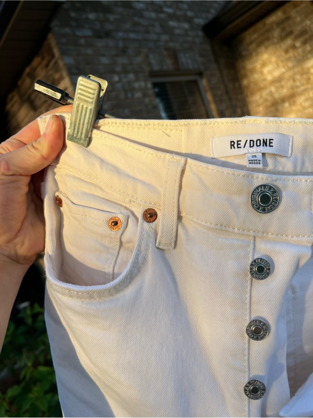 Re/Done Women's Vintage White 70s High-Rise Jeans